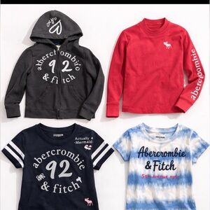 Lot of four Abercrombie tops with sizes shown in pictures from 9/10 to 11/12